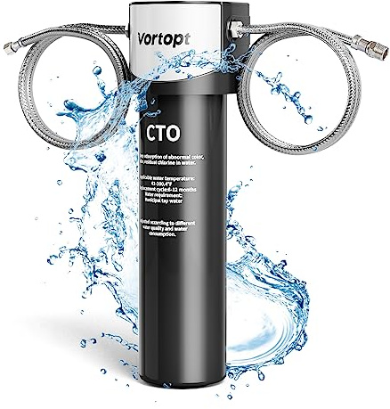 Vortopt Untertisch Wasserfiltersystem- 70K Liter Wasserfilter, NSF/ANSI 42 Zertifiziertes Wasserfiltersystem, Reduziert Blei, Chlor, Schlechten Geschmack und Geruch, Q5-C2