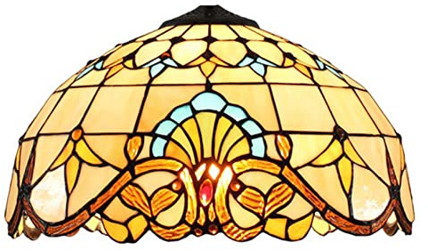 Errzom Paralume di ricambio per lampada barocco da 40,6 cm, in stile Tiffany, in vetro colorato, accessorio adatto per lampada da tavolo, lampada a sospensione, plafoniera, plafoniera, luci da terra