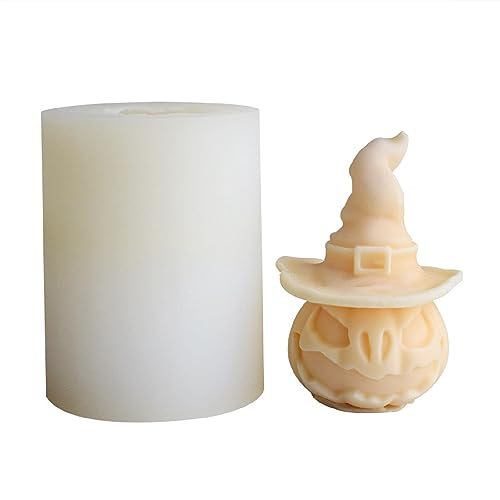 XNSHUN 3D Silikon Kürbis Form Halloween Kürbis Kerzenformen 3D Kürbis Kerzenform, Halloween Silikonform Set Für Herstellung Von DIY Kerzen, Handgemachter Seife, Basteln