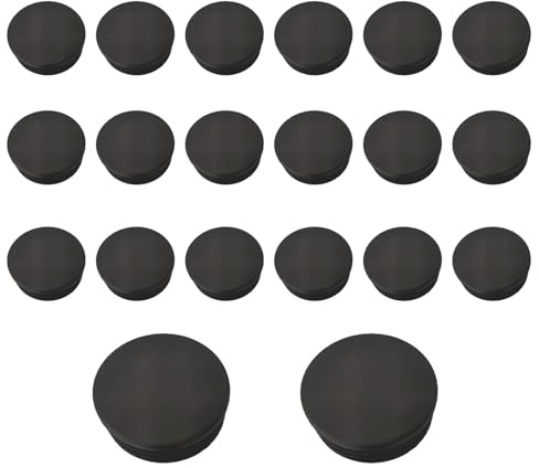 20 Pcs Round Plastic Plugs, Black Tube Inner End Caps, 19mm Cover for Furniture Chair Desk Leg Tables Foot, Pipe