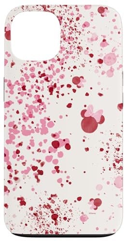 iPhone 13 Disney Minnie Mouse Head Ears Pink Abstract Spatter Pattern Case