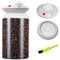 HelpyLife Vacuum Glass Coffee Storage Jar, 2400ML/81floz Large Canister with UFO Shaped Airtigt Lid,Perfect for Coffee Bean & Grounds,Sugar,Cereal,Dry Food