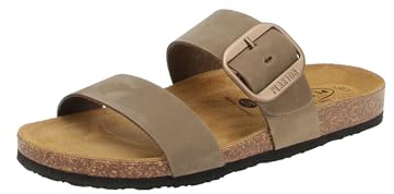 PLAKTON 183004 Rock Nobuck - Damen Schuhe Pantoletten - Kaki