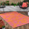 furn. Marula Teppich für drinnen und draußen, 100% recycelt, Orange/Rosa, 120 x 180 cm