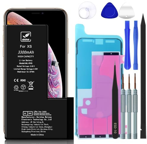 Akku für iPhone XS 3300mAh, Ersatzakku mit hoher Kapazität und Allen Reparaturwerkzeugen|Batterie kompatibel mit XS