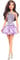 Barbie Fashionistas-Puppe Nr. 234 mit braunen Haaren, die ein voluminöses, violettes Kleid mit Pailletten und einem Satinrock sowie eine silberne Halskette und High Heels trägt, HYT92