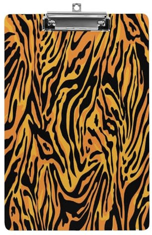 Tiger Jagd Acryl-Klemmbrett mit Clips – tragbares, stapelbares Klemmbrett mit einziehbarer Schlaufe, 21,6 x 31,8 cm