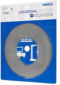 PRIMO Zimmertürdichtung - Türdichtung für Holzzargen - Universaldichtung Lignum 34 in Grau - Türgummi für 3-4 mm Nuten - 5m Länge - Stoppt Zugluft, Lärm, Staub und Kälte - Türrahmen Dichtung