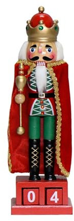 Hrtyvhin Wood Christmas Nutcrackers King Ornaments Christmas Countdown Advent Calendar Nutcrackers Soldier Desktop Decoration