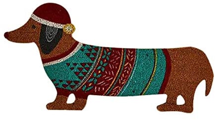 Entry Door Mat, Dachshund Dog Shaped Fluffy Anti Slip Floor Mat Carpet for Indoor Outdoor Home Study Bedroom Living Room Entryway Decoration Supplies 30 * 50cm Brown