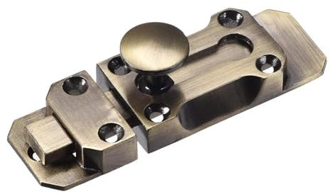Antique Brass Door Bolt, 3-inch Zinc Alloy Lock for Door with Latches & Bolts (Bronze Finish)