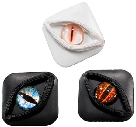 Contact Lens Cases,Halloween Contact Lenses, Fancy Halloween Gifts Eyes Personality Box, Tweezers & Suction Stick, No Contact Lens, 6.8 x 6.8 x 1.9 cm Eyes Storage Travel Portable Lens Box(3PCS)