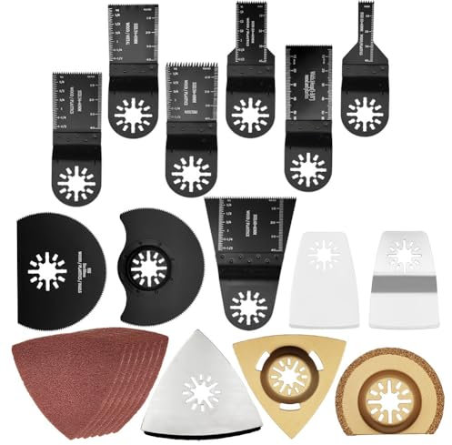 Kit d'accessoires pour lames de scie pour outils multifonctionnels lames de scie oscillantes accessoires universels pour trésors bois, métal souple et plastique (24 pièces)