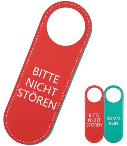 1 Stück Schilder,bitte nicht stören,Komm rein!nicht stören Türschild aus Leder,Beidseitig Bedruckt Türanhänger,für Zimmer Einrichtung oder Türschild im Büro
