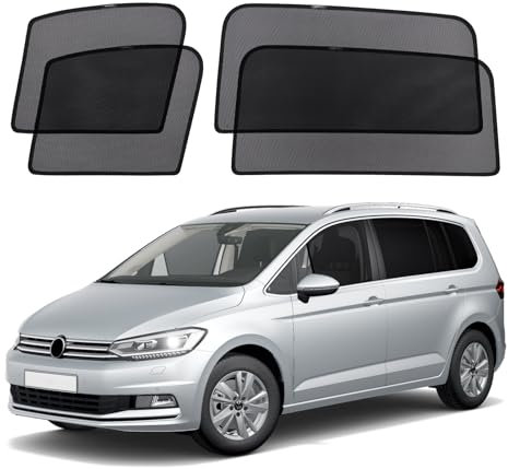 XCBYT Sonnenschutz Auto Kompatibel mit VW Touran 2016-2024, Fenster Verdunkelung, Autofenster Magnetisch Sonnenschutz Seitenscheibe Atmungsaktiv, 4 Stück