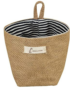 COLLBATH Panier De Rangement Suspendu Jute Pour Pots De Fleurs Contenant De Rangement Mural Polyvalent Pour Maison Panier De Stockage Décoratif Et Pratique