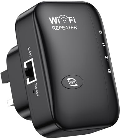 2025 Newest WiFi Extender, WiFi Booster & Repeater, Covers Up to 3000 Sq.ft, Supports 45 Devices, Dual Mode, Wall-Plug Design, Universal Compatibility, Home WiFi Signal Amplifier, Black