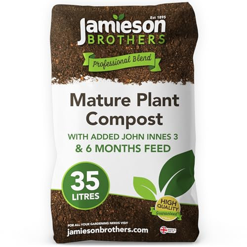 John Innes No. 3 Mature Plant Compost 35L Bag with 6 Months Feed for Established Plants, Shrubs, Trees and Long-Term Containers by Jamieson Brothers