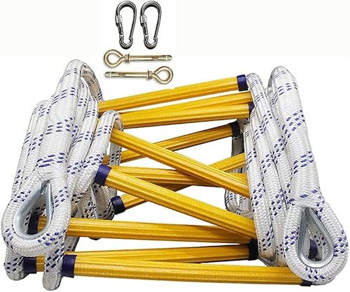 Scala antincendio – Scala di emergenza a 1 piano, distribuzione rapida con moschettoni, sicura per bambini e adulti, ideale per fughe su finestre e balconi