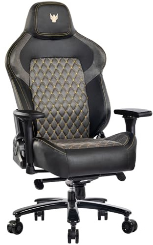 Gaming Stuhl 200KG Belastbarkeit Bürostuhl 200KG Verstellbare Armlehne 4D Gamer Stuhl mit Lendenwirbelstütze Chefsessel Ergonomischer Schreibtischstuhl