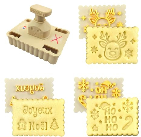 3DKOUPE - Emporte-pièces thème Noël - Système à poussoir et 3 designs - Fabriqué en France