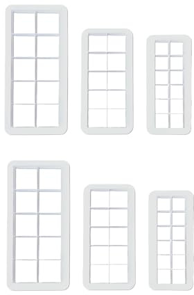 6-teiliges weißes quadratisches Ausstechformen-Set, geometrische Multicutter quadratische Kuchen-Fondant-Ausstecher, Keksausstecher, Kuchendekoration, Backwerkzeuge und Zubehör (3 Größen)