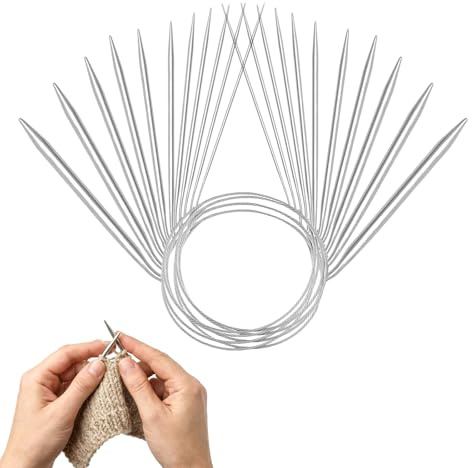 GMBANK 11 Pcs Circular Knitting Needles 2.0-8.0mm 80cm