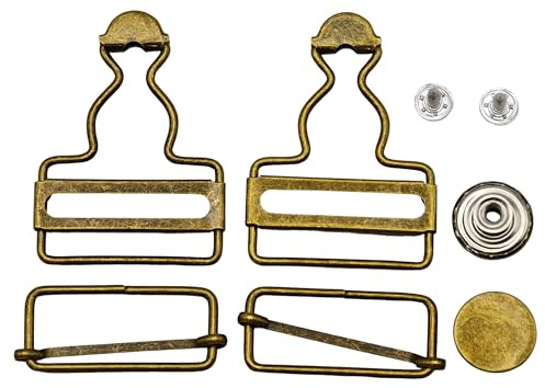 Elenviorina 1 Pair Overall Buckle Clips - Metal Dungaree Braces Buckles - Adjustable Suspender Clip Replacement for Bib Pants and Jeans