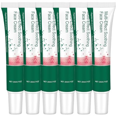 Rötungen Lindernde & Beruhigende Gesichtscreme Für Empfindliche Haut | Saisonale Empfindlichkeit Beruhigende Creme - Unterstützt Die Hautbarriere, Hilft, Post-Akne-Flecken Zu Verblassen (6 Stück)