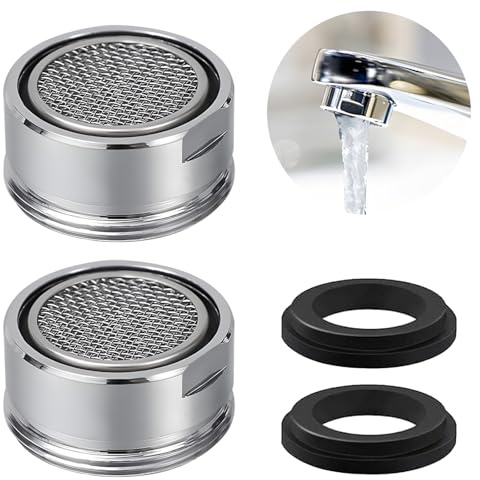 2 Pcs M24 Tap Aerators, 24MM Tap Water Filters for Taps, Tap-Filter Nozzle with Gasket, Taps Air Aerators, Kitchen Taps Aerator for Kitchen & Bathroom Mixer, Faucet Filter Replacement Insert