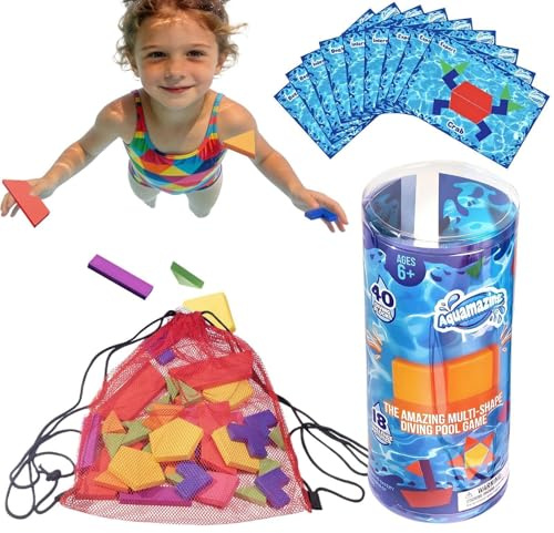 Juego de juguetes de buceo - Juguetes de natación de madera de papel ABS, juego de entrenamiento para habilidades acuáticas, juego de piscina inmersivo | Niños Niñas Adolescentes Vacaciones en la