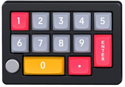 12Keys USB Wired Mechanical Gaming Keyboard With Programming KeyPad Knobs RGB LED Backlit KeyPad Macro Support One-Handed Compatible With Computer(black)