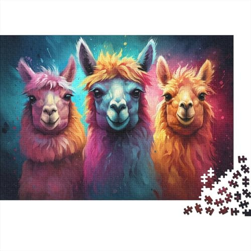 1000 Teile Traumhafte Tierische Lama Puzzle für Erwachsene Papier Material Wohnkultur Bunte Lama Puzzles Bildung Gesellschaftsspiel 70x50cm/1000pcs