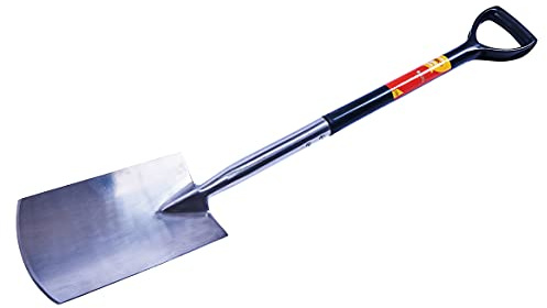 Amtech 24 Digging Spade, fully hardened stainless steel head, polypropylene D-handle, balanced and rust-resistant for planting and landscaping, 600mm (24)