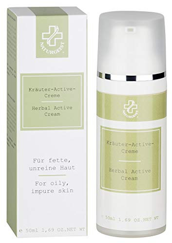 Hagina Kräuter Aktiv Creme 50ml, Nachtcreme mit Zusatz eines speziellen 6-Kräuter-Extraktes, für fette und unreine Haut
