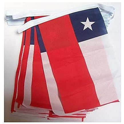 AZ FLAG - Fahnenkette Chile 4 Meter Mit 20 Flaggen - 15x10 cm - Chilenische Girlande Flaggenkette 10 x 15 Cm