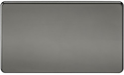 Knightsbridge SF8360BN Screwless 2-Gang Blanking Plate, 230 V, Black Nickel