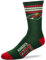 For Bare Feet FBF Minnesota Wild 4 Stripe Crew NHL Socken Grün, L