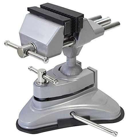SPARES2GO Multi Angle Swivel Head Table Top Vice Clamp with Suction Base (70mm Jaws)