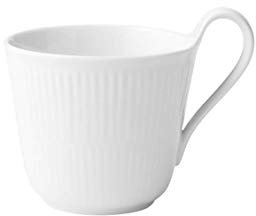 Royal Copenhagen White Fluted Tasse mit Hohem Henkel 33cl Porzellan Weiß, Maße: 12,5cm x 9,5cm x 10cm, 1016923