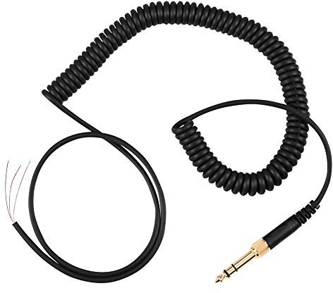VBESTLIFE 3.5mm Spiral Audio Kabel, 1m- Reines Kupfer Vergoldet Stereo Klinkenkabel AUX Spiralkabel für DT 770/770Pro/990/990Pro Kopfhörer