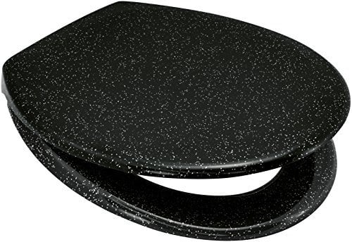Euroshowers Rainbow Soft Close Toilet Seat (Black Glitter)