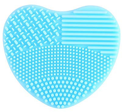 Gant en silicone de nettoyage pour pinceaux cosmétiques bleu