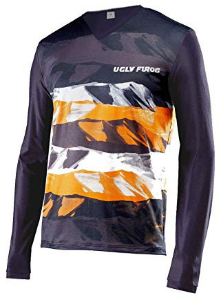 UGLY FROG Element FR Langarm Jersey MTB DH Rot Grau Mountain Bike Moto Cross Downhill Shirt