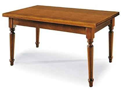milani home - tavolo da pranzo allungabile 80 x 140/180/220 cm, legno massello, tinta noce