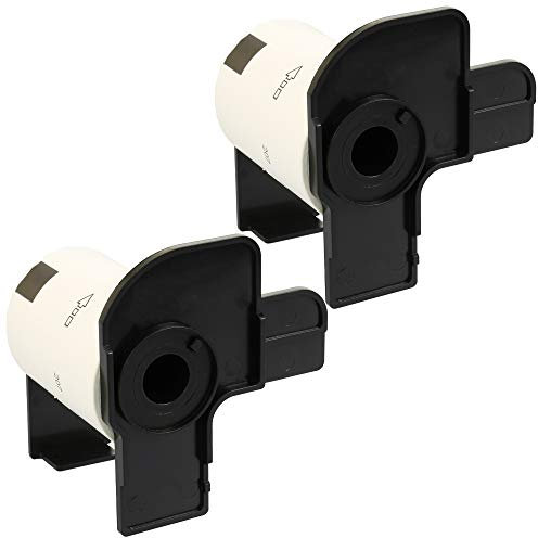 2 x DK-11207 Runde Etiketten (100 Etiketten pro Rolle) kompatibel zu Brother QL-500, QL-550, QL-560, QL-570, QL-580N, QL-700, QL-720NW, QL-800, 810W, QL-1050, 1100, 1110NWB (58mm x 58mm) | CD/DVD