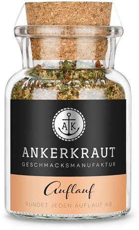 Ankerkraut Auflauf, für Gemüse-, Kartoffel- und Nudelauflauf, Gewürzsalz mit Pfeffer, Petersilie, Knoblauch, Karotte, 90 g im Korkenglas