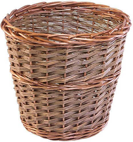 Red Hamper Small Somerset Round Wicker Waste Paper Bin, Brown