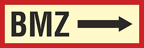 Schild BMZ rechts Brandschutzzeichen | 3 mm Alu-Verbund, wetterfester UV-Direktdruck, robust und langlebig, Made in Germany