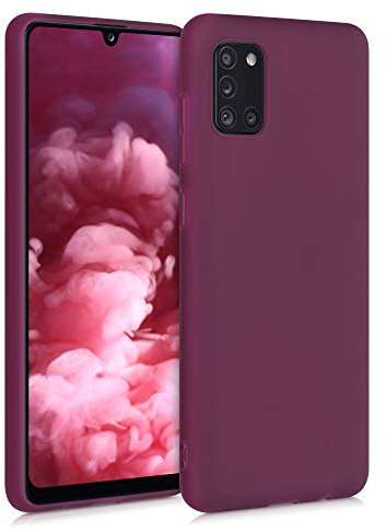 kwmobile Hülle kompatibel mit Samsung Galaxy A31 Hülle - weiches TPU Silikon Case - Cover geeignet für kabelloses Laden - Bordeaux Violett